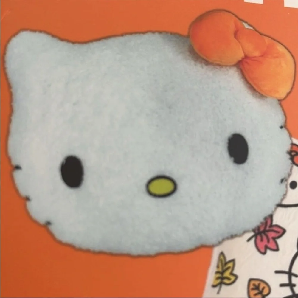 Hello Kitty Decorative Fall Pumpkin Leaves Throw Pillows 2 Piece Matching set
